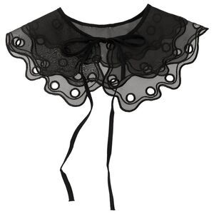 Detachable Fake Collar Semi-Sheer Embroidery Mini Cape Neck Ruff Dickey Collar